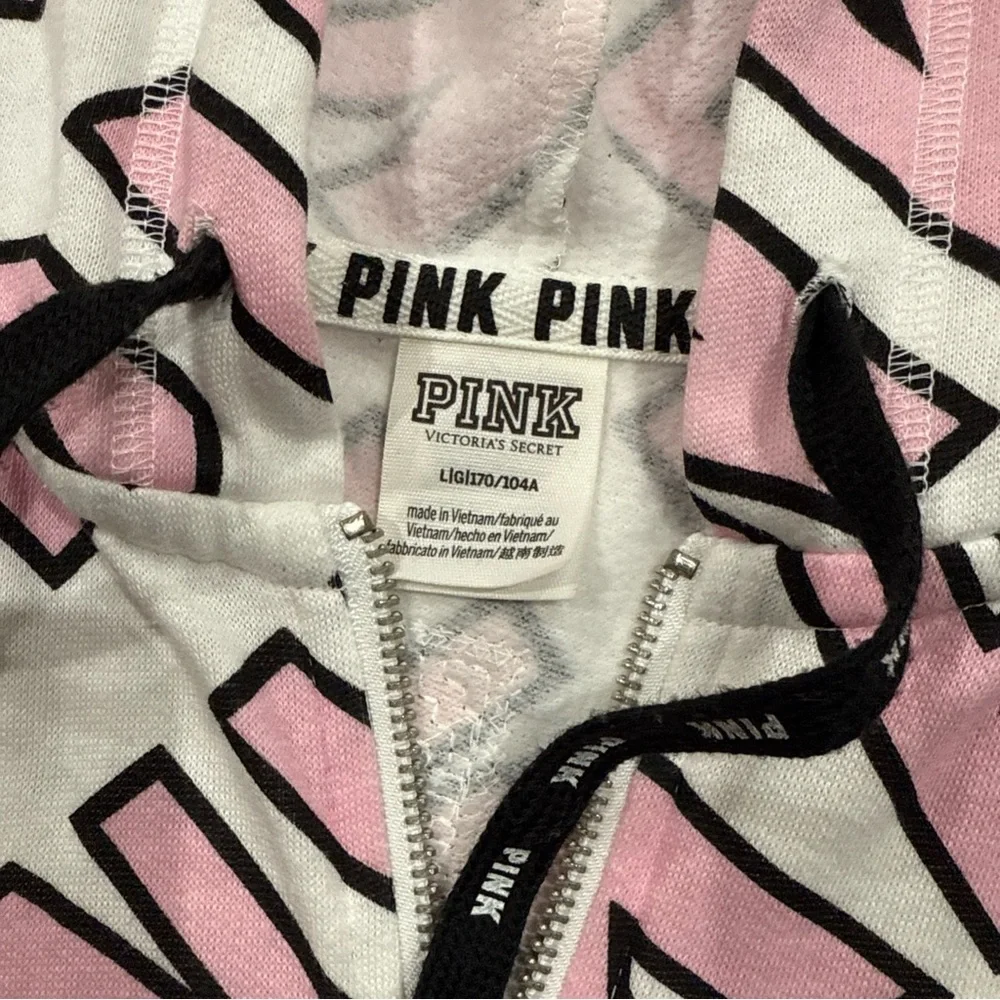 VICTORIA'S SECRET PINK GRAPHIC HOODIE FASHION SHOW FULL ZIP size L - Picture 10 of 12
